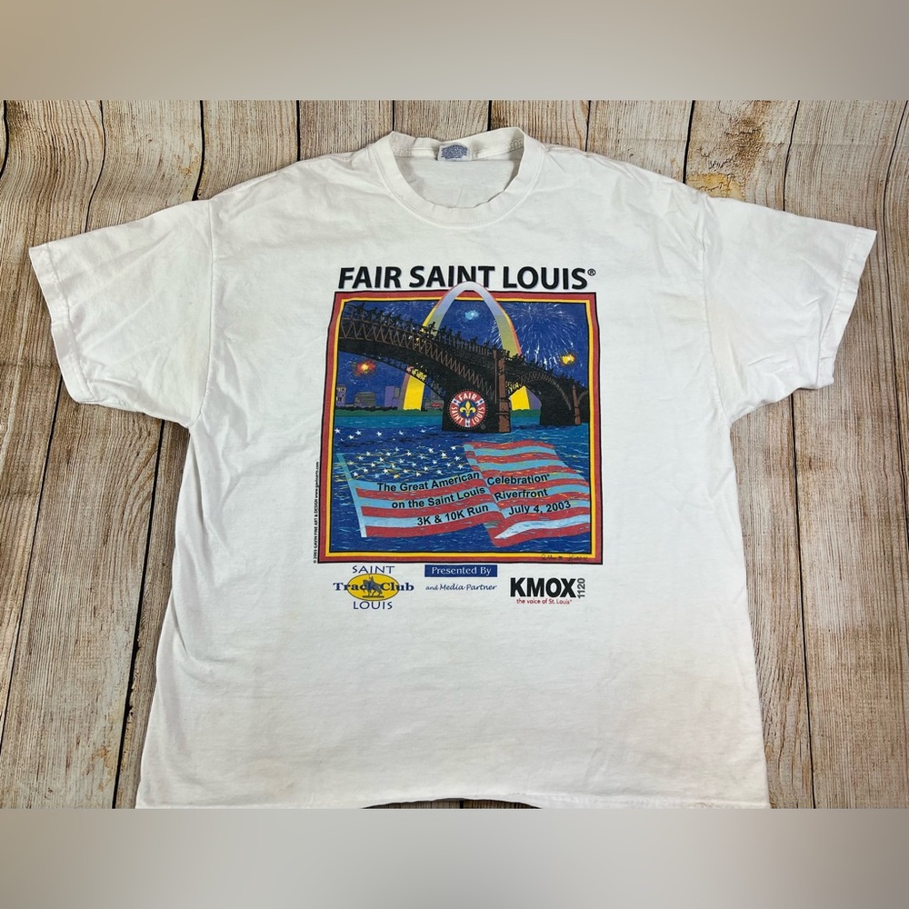 Vintage Fair Saint Louis Stl 2003 White T Shirt Size Xl